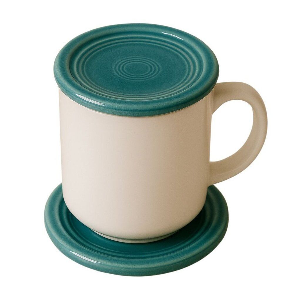 Fiestaware Fiesta Coaster Dish Plate Turquoise MUG CUP COVERS LIDS CERAMIC
